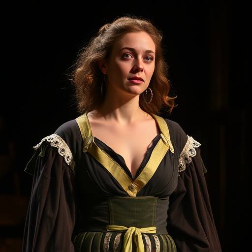Actrice Sarah Jansen in een hoofdrol in de toneelvoorstelling 'De Storm'.