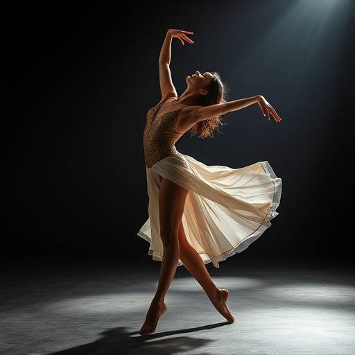 Een artistieke fotoserie van een danser, onderdeel van een speciaal project.
